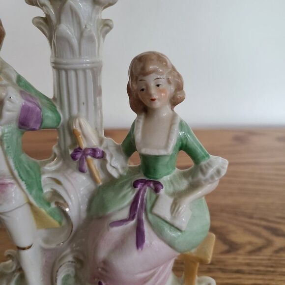 Vintage Carl Schneiders Grafenthal Table Lamp Victorian Style Courting Couple - Picture 5 of 15